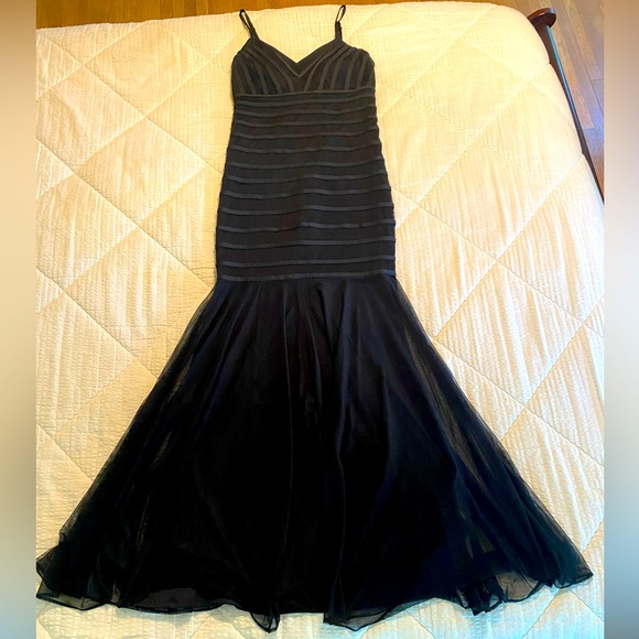 Rue de la Paix Vintage Black mermaid formal gown prom wedding; Size 4 - Picture 2 of 12
